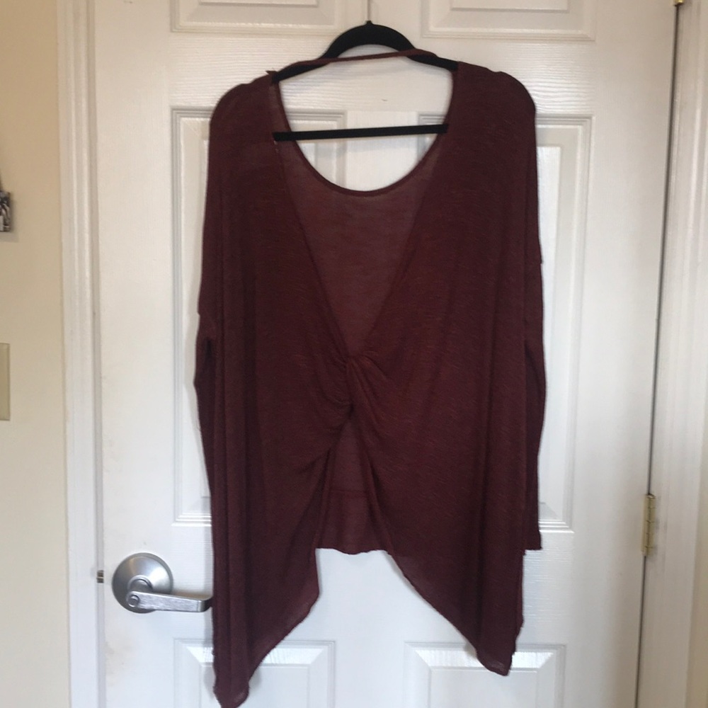 Free People Chasing You Open Twist Back Sweater